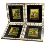 19th century continental school - set of four romantic scenes, in the most wonderful eglomised