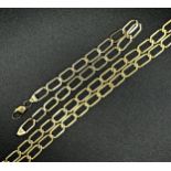 9ct flat curb link necklace and bracelet, 41.5 & 19.5cm long, 22.2g