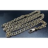 9ct fancy flat curb link necklace, 42cm long, 9.9g