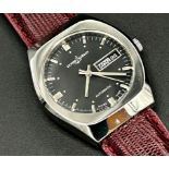 Good 1970s gents Ulusse Nardin Automatic stainless steel wristwatch, 36mm case, black dial with