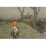 Charles Johnson Payne 'Snaffles' (1884-1967) - 'The Double Oxer, Go At It Or Go Home', signed and