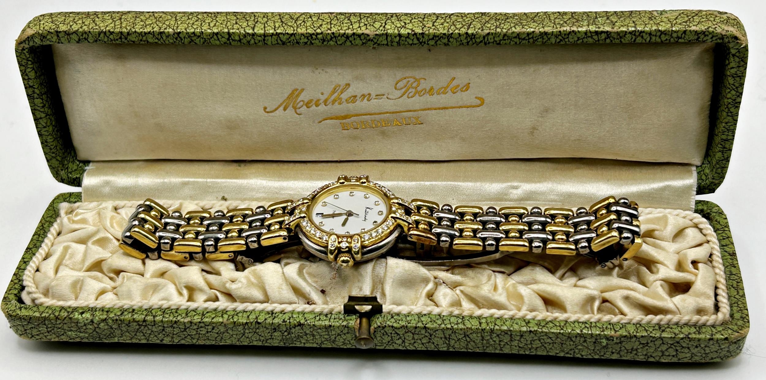 Good quality ladies Kutchinsky Premier bicolour ladies cocktail or dress watch, 27mm case, diamond - Image 4 of 5