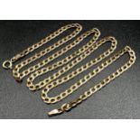 9ct flat curb link necklace, 55.5cm long, 9.7g