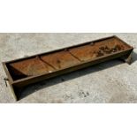 Antique iron trough or feeder, 126cm long