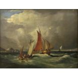 Edward William Cooke (1811-1880) - Marine scene of sailing vessels on choppy water, signed and dated