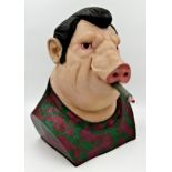 Terry Webster (20th Century) 'Pigman', signed and dated 1992 to base, painted plastic composite bust