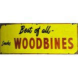 Advertising - 'Best of all, smoke Woodbines' in yellow and red, 43 x 153