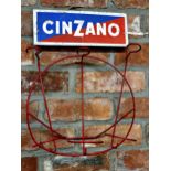 Advertising - 'Cinzano', wirework three bottle rack, 45xm high x 33cm wide