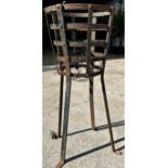 Antique iron floor standing hay manger, Height 97.5cm x Diameter 42cm