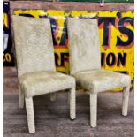 Pair of Designers Guild dining chairs with corduroy upholstery