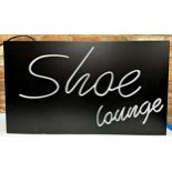 Advertising - 'Shoe Lounge' illuminated light box sign, 44 x 77cm