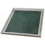 Antique French wall mirror, painted gesso frame and pitted glass, 80 x 69cm