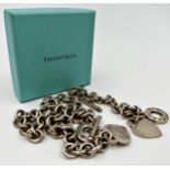 Tiffany & Co 925 silver chain link bracelet and necklace, 20 & 38cm long respectively, in
