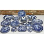 Large collection of Spode Italian pattern porcelain, comprising plates, jugs, dishes, tureens etc