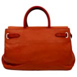 Asprey 'Darcy' orange leather handbag, in original presentation box with Asprey dust bag (