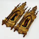 After Fra Angelico (1387-1455, Italian) Pair of Florentine Giltwood Icons, late 19th century each