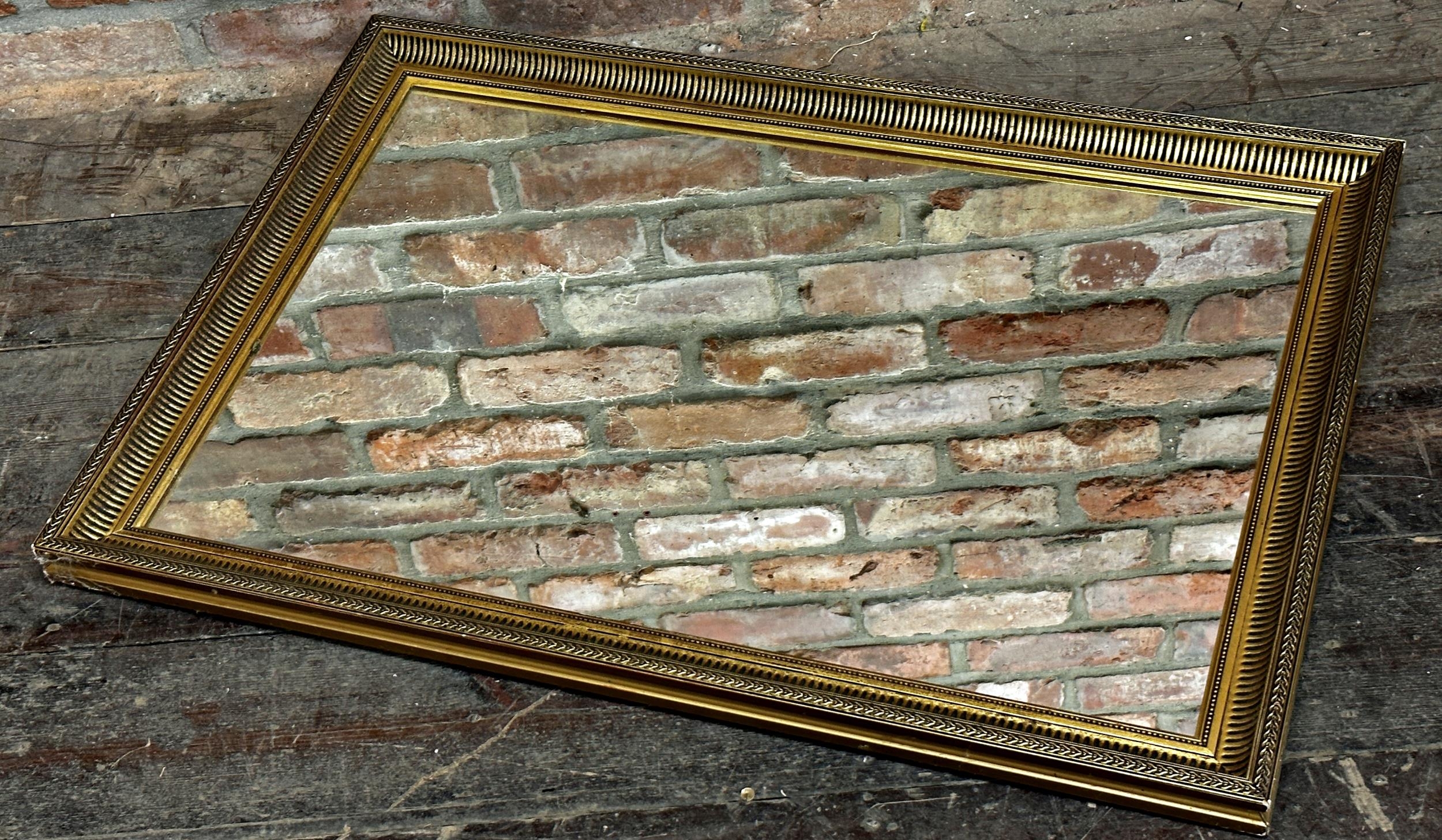 Giltwood wall mirror, with darted frame, 60 x 84cm