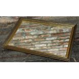Giltwood wall mirror, with darted frame, 60 x 84cm