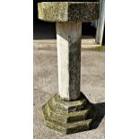 Reconstituted stone bird bath Height 77.5cm x Diameter 40cm