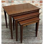 A Danish rosewood nest of tables, designed by Kvalitet Form Funktion, comprising three tables of