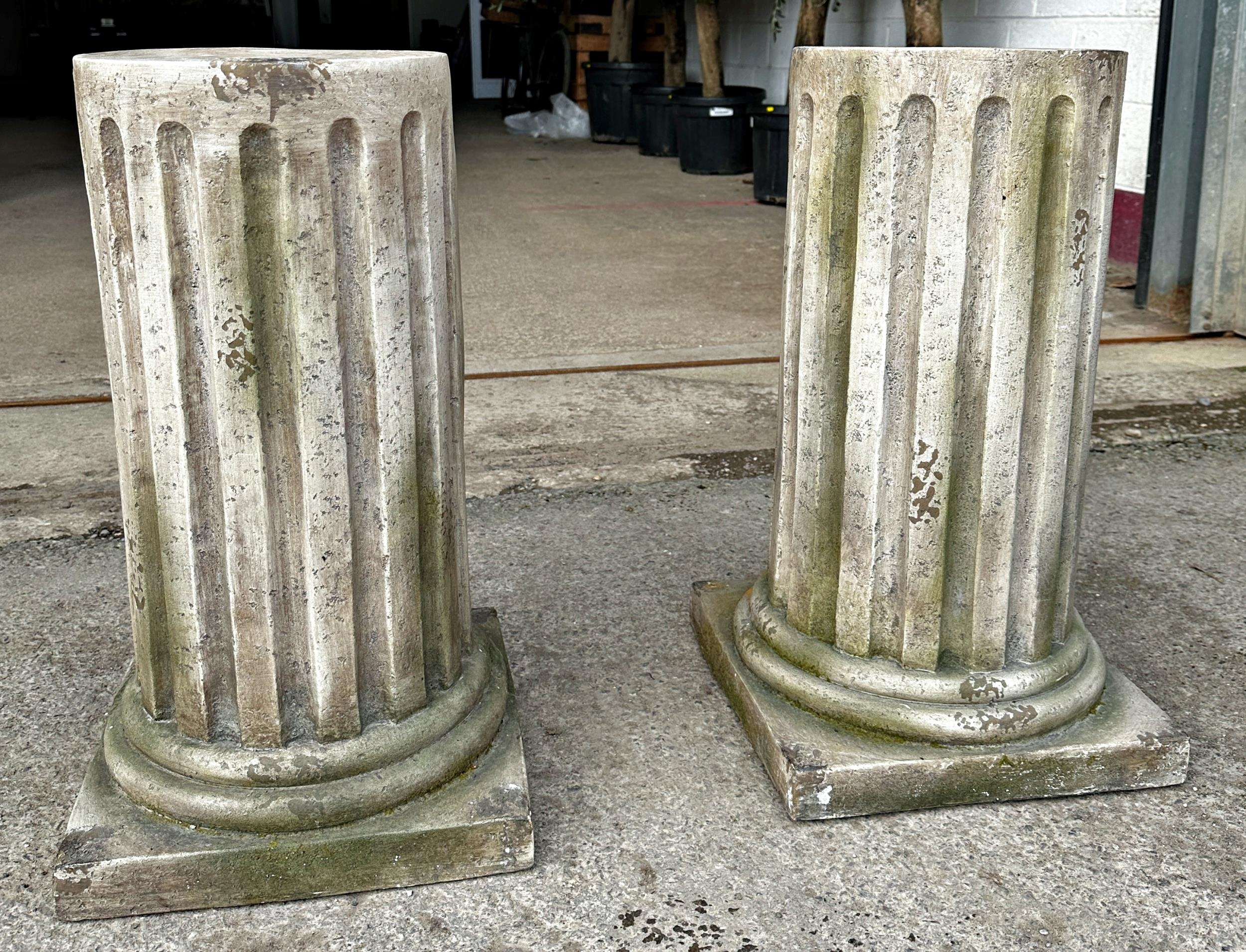 Pair of fibreglass Corinthian columns, Height 66cm x Width 37cm x Depth 37cm