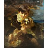 In the manner of Sir Joshua Reynolds (1723-1792) - 'Friends' a portrait of a boy with a Cavalier