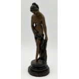 Art Deco style cast bronze figure of a standing nude, 38cm high