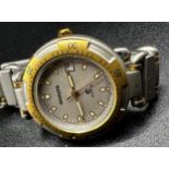 Vintage Carrera Sport 50 bicolour mid-size unisex watch, 27mm case, cream dial with date aperture,
