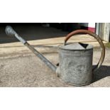 Galvanised watering can. Length 75cm x Height 42cm x Width 22cm