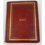 19th century album of photographs of Italy, in a Morocco gilt tooled leather album dated 1878