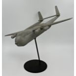 Good quality vintage cast aluminium model of a fighter plane, 36cm high x 70cm wide