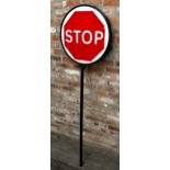 Roadworkers Stop and Go lollypop sign, 205cm high