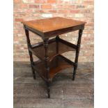 A good quality 19th century mahogany three tier buffet, the moulded top with two shelved under tiers