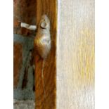 Robert 'Mouseman' Thompson oak long shelf or mantel, 280cm long
