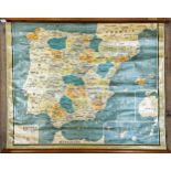 Vintage schools map of Spain 'Espana Politica', dated 1964, 95 x 120cm