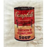 Pietro Psaier (1936-2004, Italian) - 'Campbells Condensed Chicken N Dumplings Soup' signed and dated