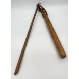 An antique corn grain threshing flail