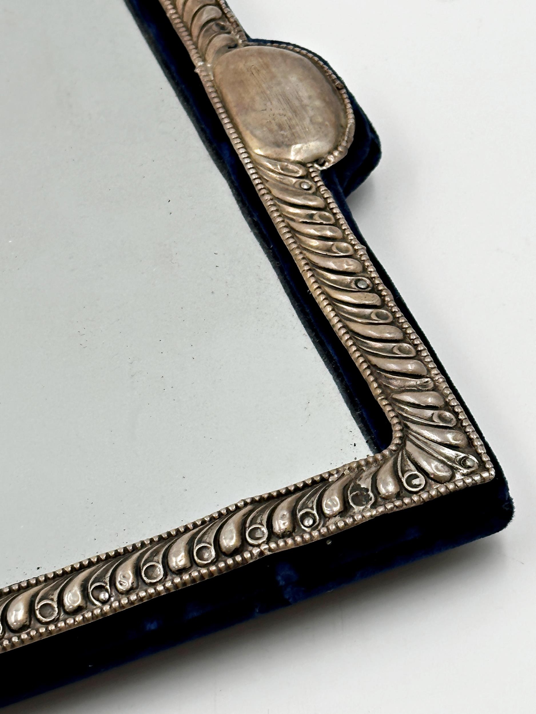 Edwardian silver applied easel mirror, with gardrooned boarders, maker W J Myatt & Co, Birmingham - Image 2 of 2