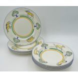 Susie Cooper for Gray's Pottery - five nursery pattern plates and bowls (10)