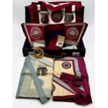 Good collection of Gloucestershire regiment Masonic regalia, comprising silver mounted badges,
