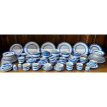 Large collection of TG Green Cornishware pottery dinner and tea wares, in blue and white, comprising