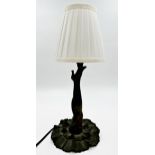 Fred Ferret (20th century, French) - cast bronze novelty table lamp in the form of a lady's leg in