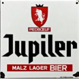 Advertising - 'Jupiler' enamel sign, in black and red with rearing bull, 47 x 47cm