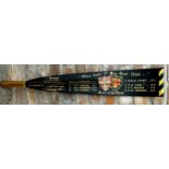 Vintage rowing oar inscribed 'Clare College 1st May Boat 1949', with further gilt text and crests,