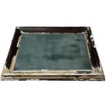 Antique French wall mirror, distressed painted pine frame, pitted glass, 83 x 99cm