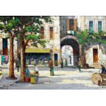 After Cecil Rochfort Doyly-John (1906-1993) - 'St. Tropez', signed, titles verso, oil on board,