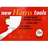 Advertising - 'New Harris Tools' enamel sign with picture of a king, 23 x 32cm