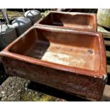 Good pair of salt glaze troughs, Length 66cm x Width 47cm x Height 20cm