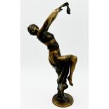Art Deco style cast bronze figure of a dancer, 49cm high