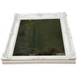 Antique French wall mirror, with painted frame and original pitted glass, 96 x 79cm